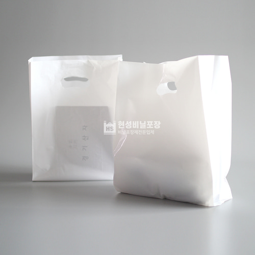 PE 화이트 무지 비닐쇼핑백(폭있음/100장)